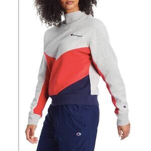 Champion Mock Neck Color Block Sweatshirt M